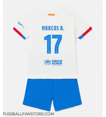 Barcelona Marcos Alonso #17 Replik Auswärtstrikot Kinder 2023-24 Kurzarm (+ Kurze Hosen)